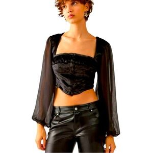 Urban Outfitters Black Velvet Corset Peggy Bustier – Size S (NWOT)